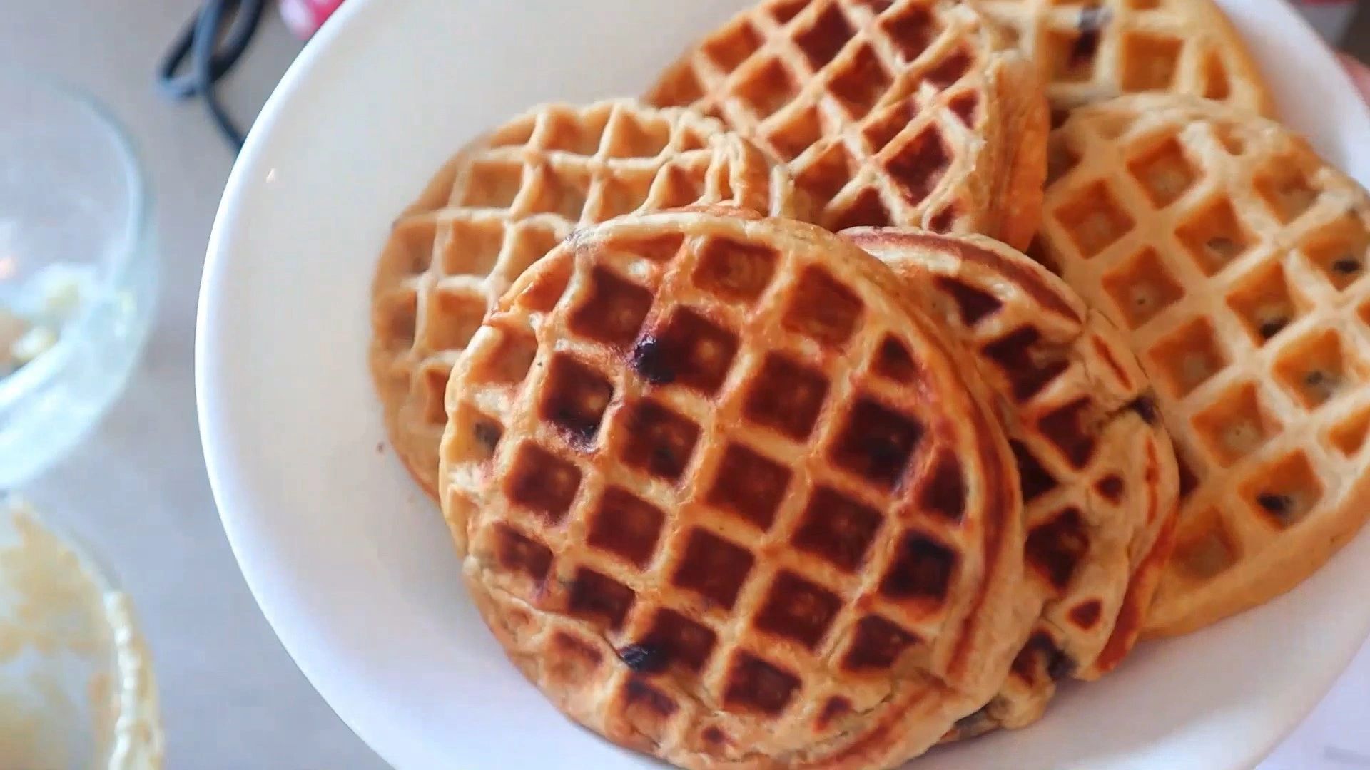 Chocolate Chip Peanut Butter Waffles